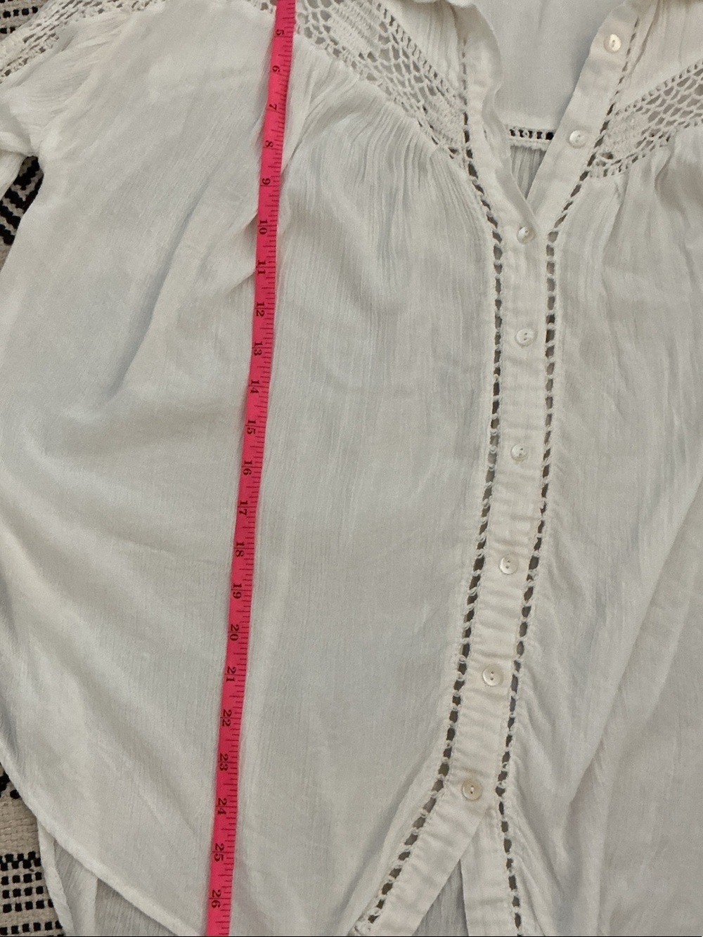 Free People Katie bird White Crochet-Detail Button Down Shirt - Picture 5 of 10